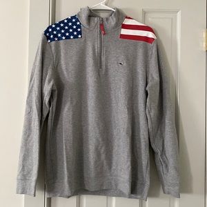Vineyard Vines American Flag quarter zip